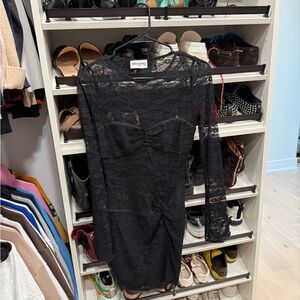 Princess Polly Black Lace Long Sleeve Dress